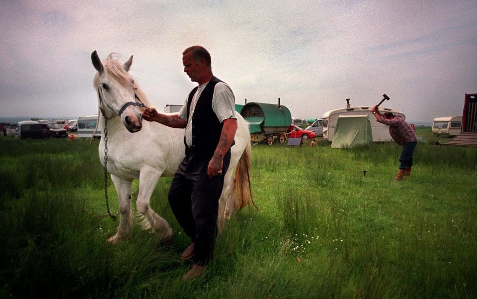  For many, the fair is a primary opportunity to trade horses. Pictured: A traveller and his animal on Gypsy Hill in Appleby in the 1990s