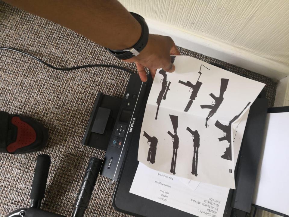  A picture of various guns was found in the flat