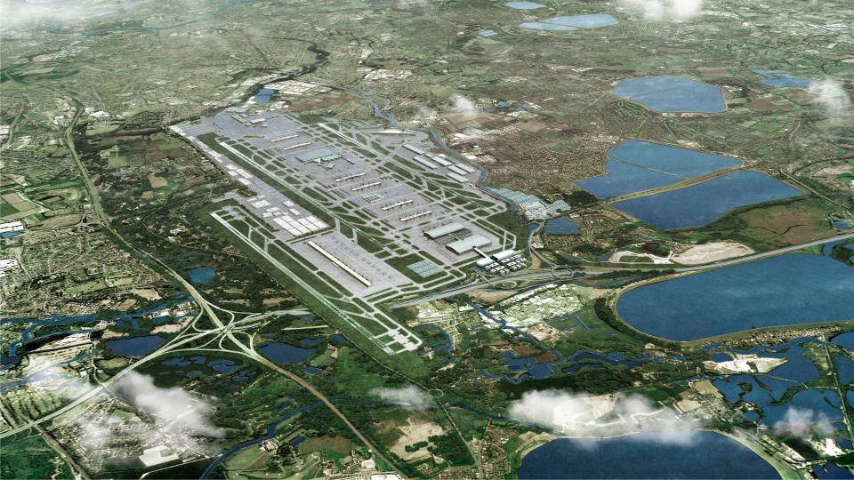  Artist's impression of what the airport could look like with a new, third runway