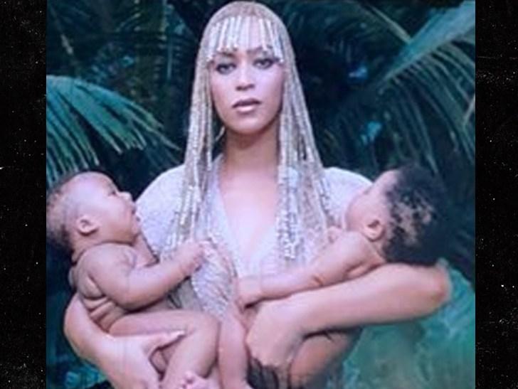 Beyonce and Jay-Z have given fans a first glimpse of twins Rumi and Sir Carter