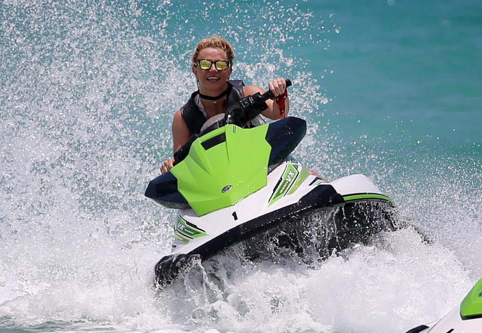  The Pop Princess looked to be having the time of her life as she jet-skied