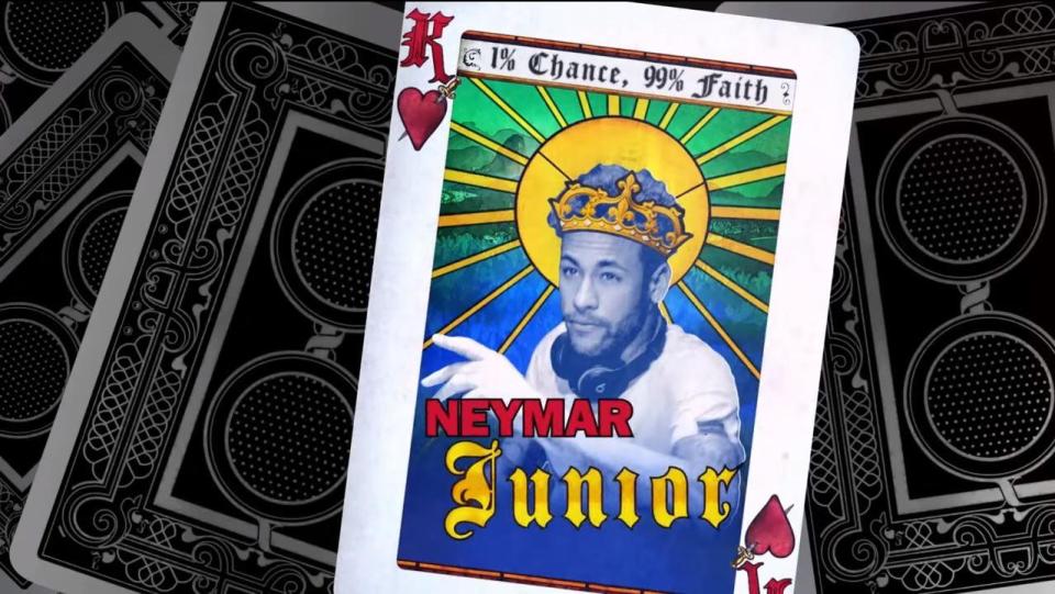  Neymar shows up in Paris in the story, playing cards and spinning decks