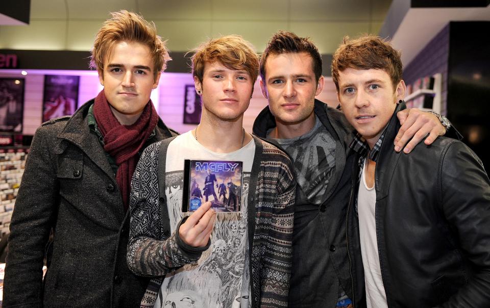  Danny's old McFly bandmates Harry Judd, Tom Fletcher and Dougie Poynter