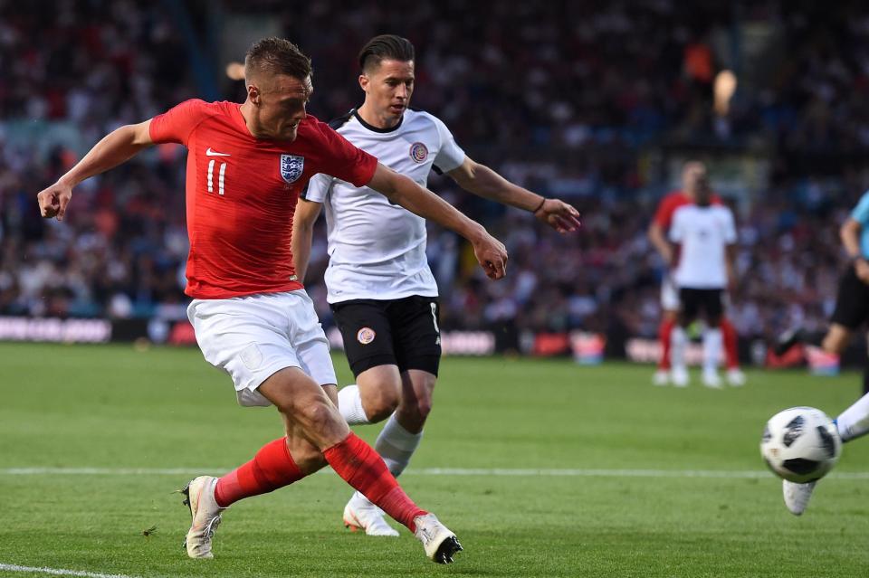  Jamie Vardy wears the same shirt against Costa Rica earlier this month