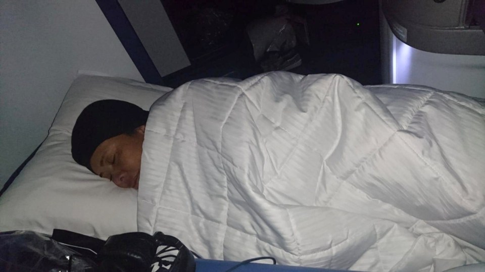 Delta snooze… Head down for a kip with no need to worry about legroom and trays