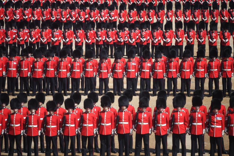  Trooping the Colour is a ceremonial spectacle that brings together prestigious regiments and the families of the serving men and women in celebration of the monarch's official birthday