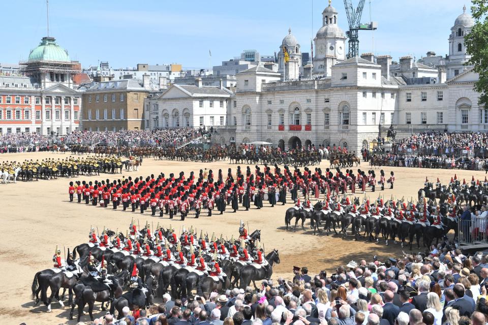  The event, which is held to mark the Queen's official birthday, stems from the traditional preparations for battle