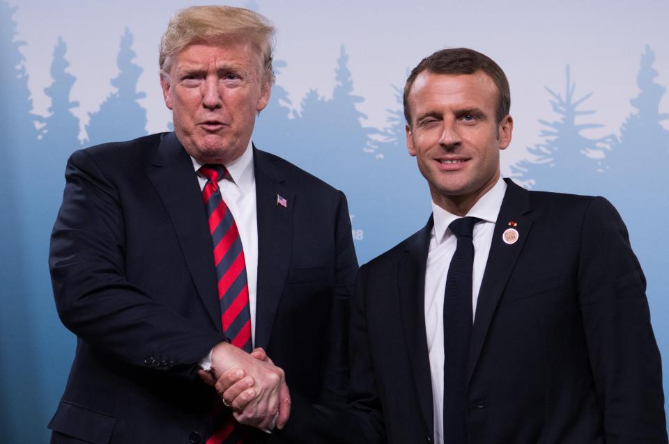  Macron winks as he puts the squeeze on Trump