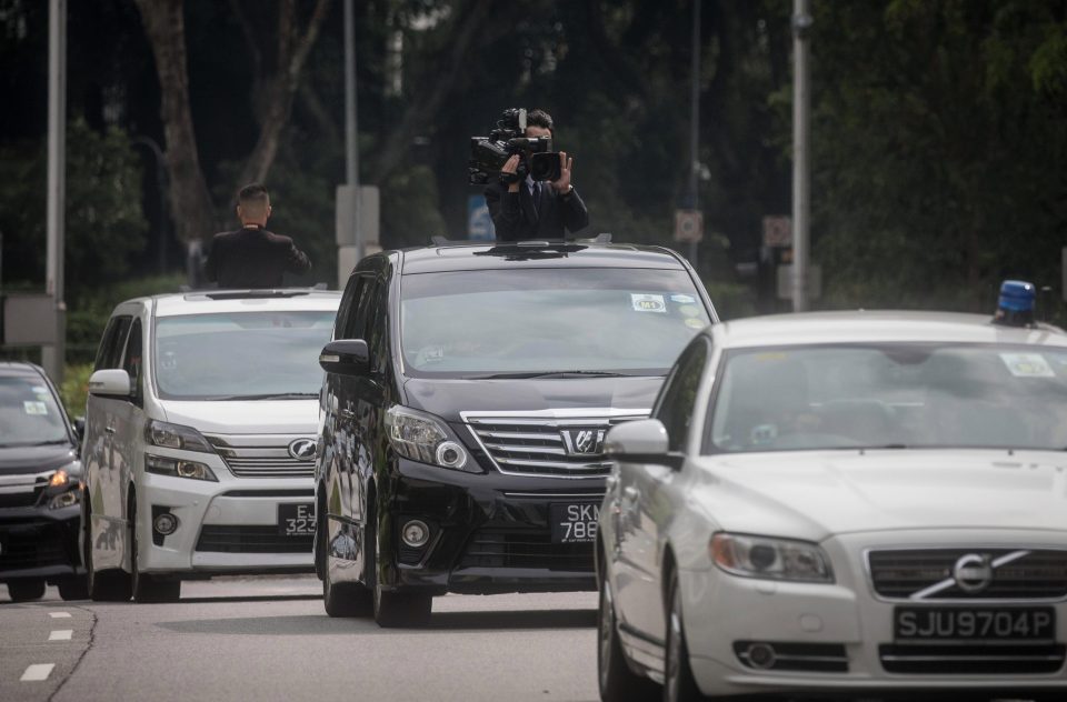  One of the cars in Kim's motorcade had a cameraman filming out of the sun-roof