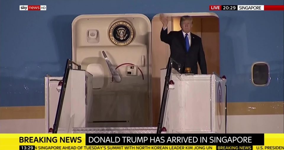  Trump arrived in Singapore around five hours after the North Korean leader