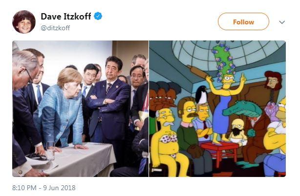  Some people compared the image to a classic scene from The Simpsons