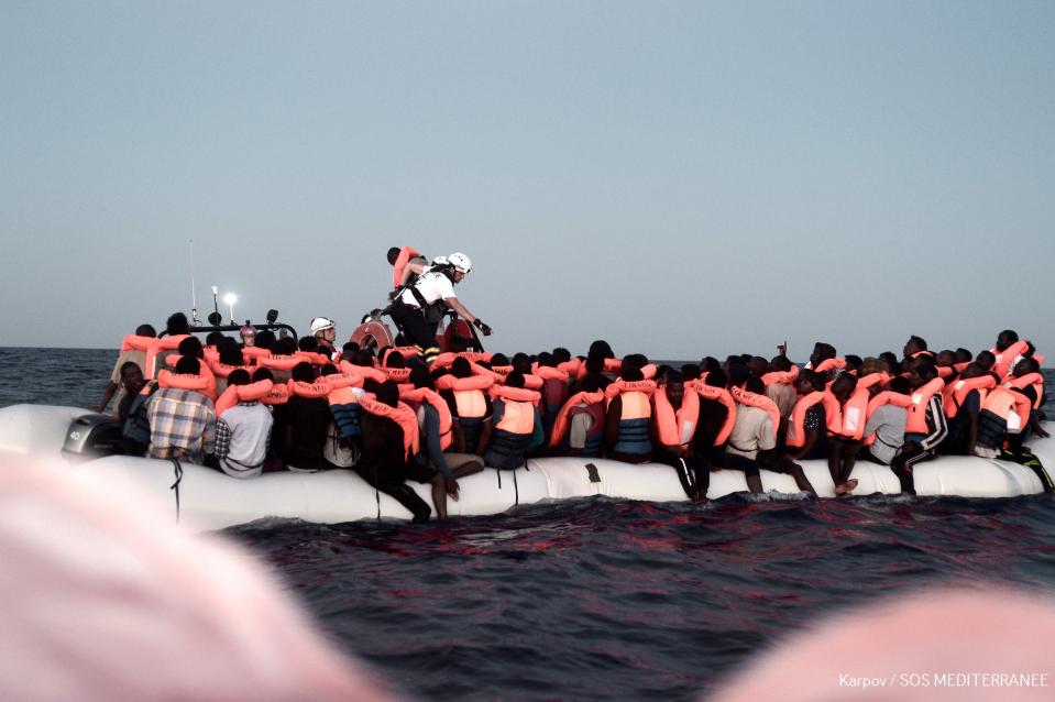  The migrants, rescued off the coast of Libya, will be taken to Spain as stormy weather approaches