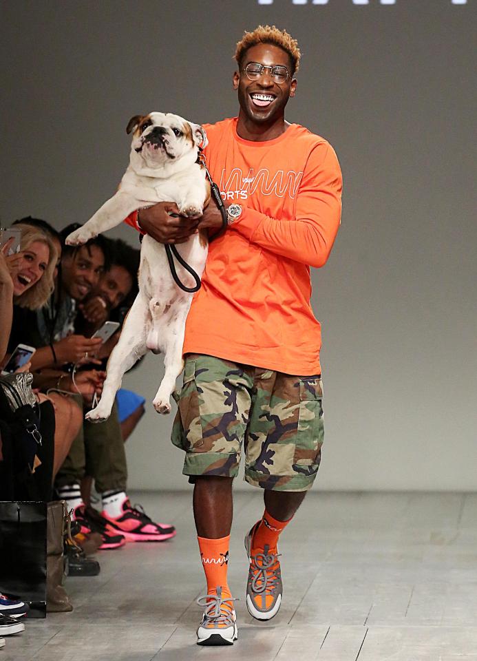  Tinie Tempah thrilled attendees at Men's London Fashion Week by bringing out his bulldog Pablo