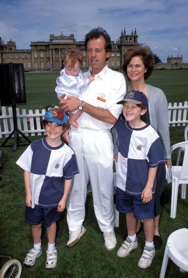 Leslie pictured with his family in 1996