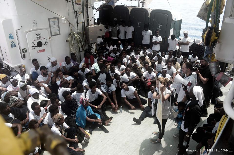  More than 600 migrants face at least three more days at sea after Italy refused them entry