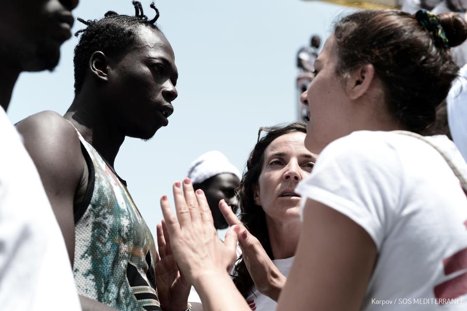  Tempers flared on the Aquarius rescue vessel which is now on its way to Valencia, Spain