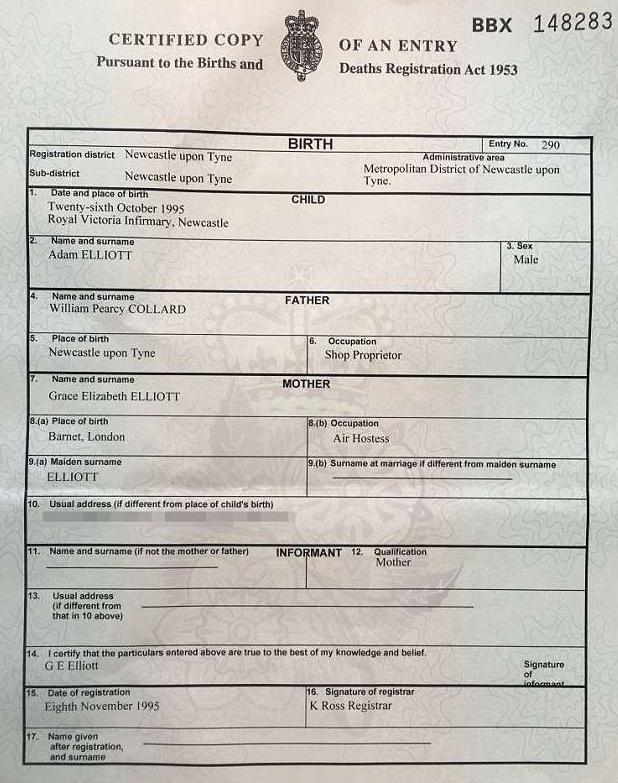  Adam's birth certificate proves he is really 22