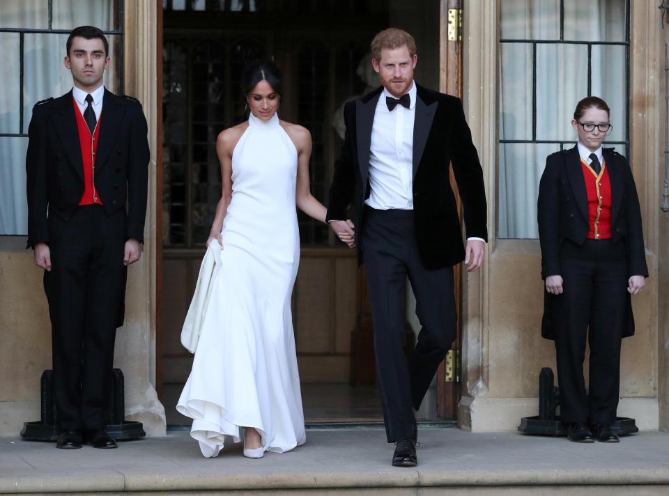  Meghan Markle wore the stunning Stella McCartney dress for her and Prince Harry's evening reception