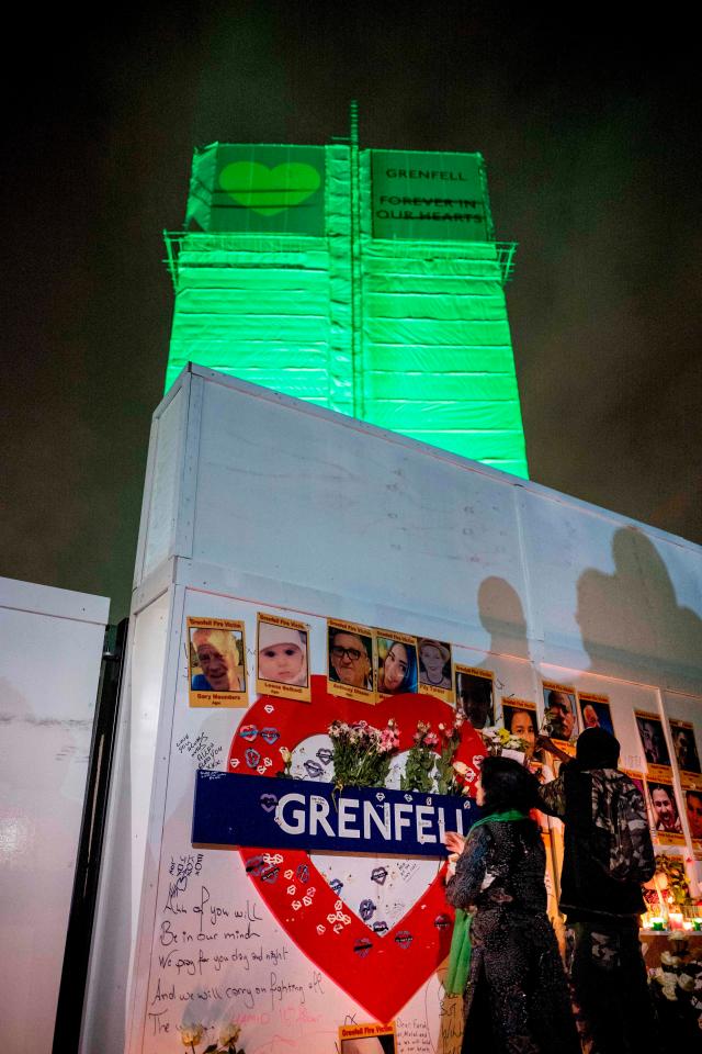  The colour green has come to represent the Grenfell tragedy