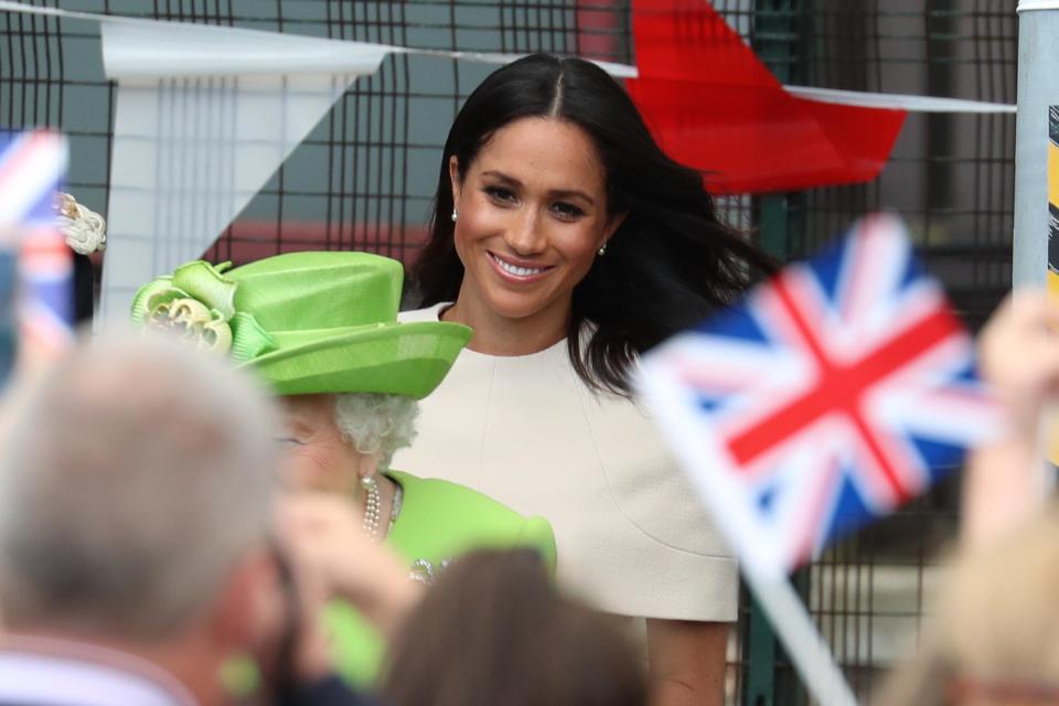  Meghan appeared to be at ease after travelling overnight on the train