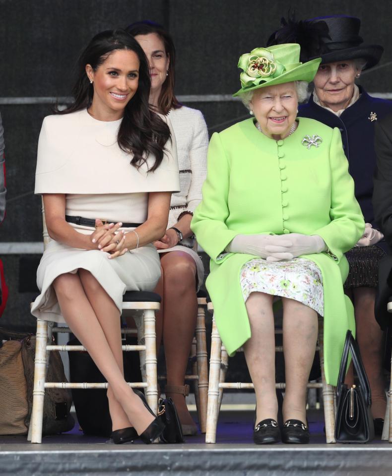  Queen Elizabeth II and the Duchess of Sussex at the opening of the new Mersey Gateway Bridge