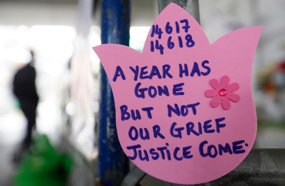  A service of remembrance and a minute silence has been held to remember the victims of the Grenfell Tower fire