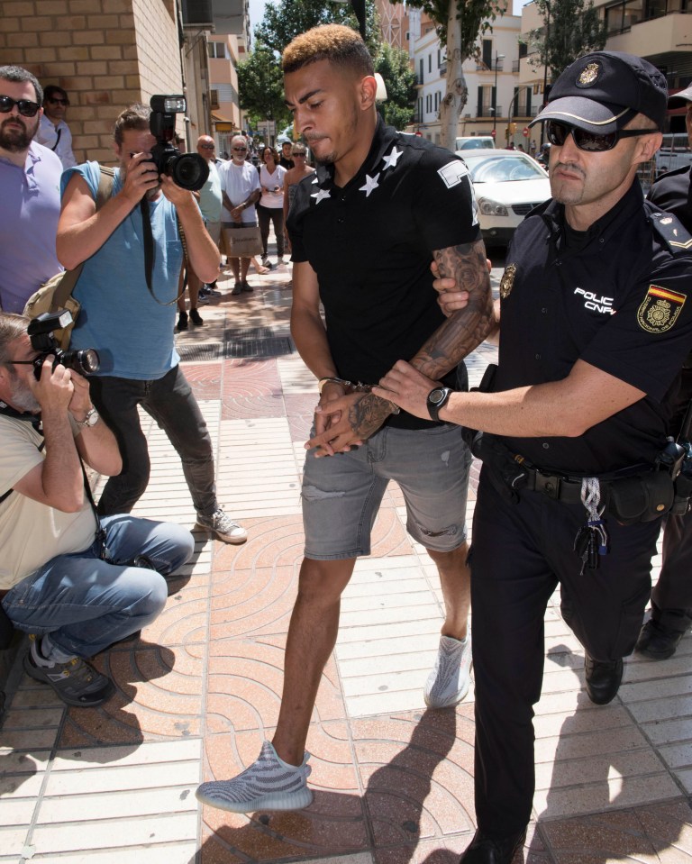 Karlan Ahearne-Grant arrives at the court in Ibiza