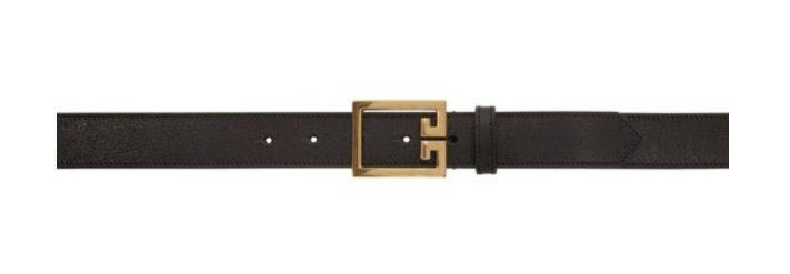 Meghan wore a black Givenchy calfskin belt on top of her cream dress, which featured antiqued gold-tone hardware