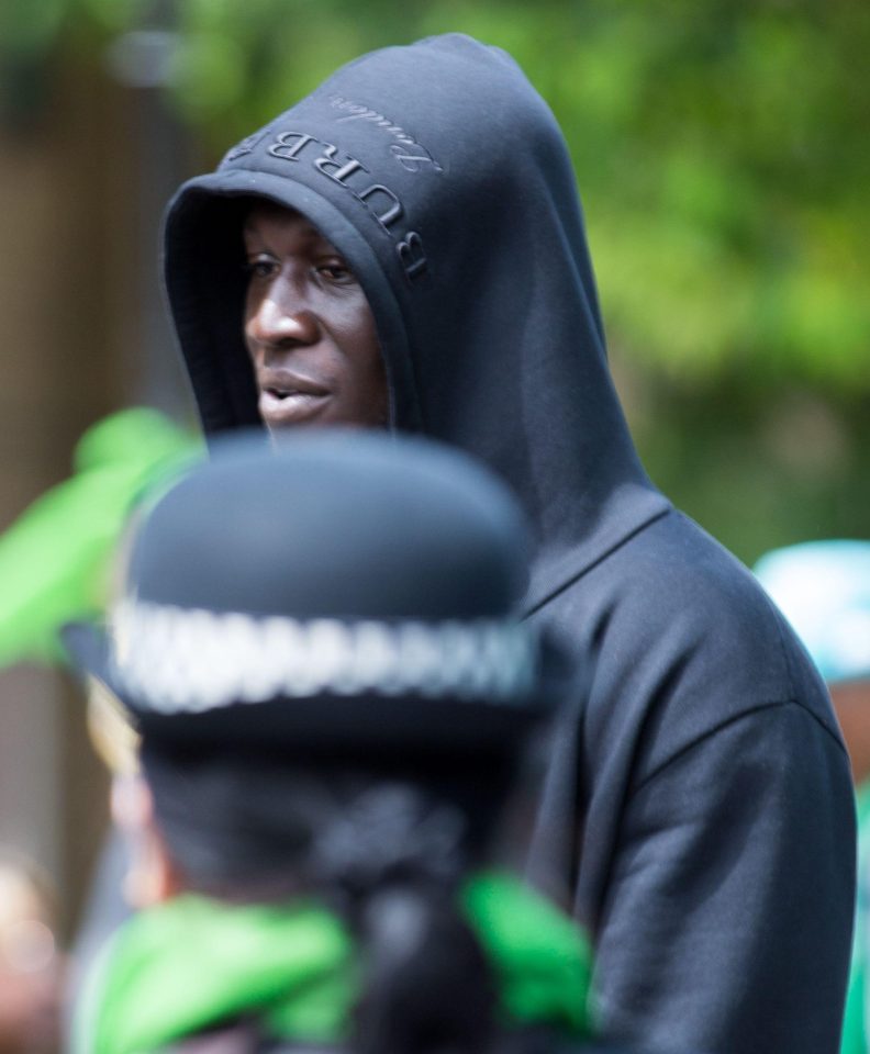  Michael Omari - known by his stage name of Stormzy - was spotted at the anniversary event in west London