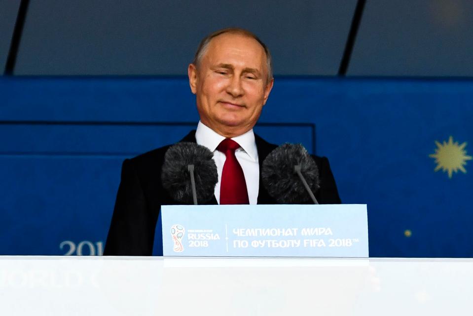  Putin has had a good start to the World Cup after watching Russia win 5-0 in the opening game