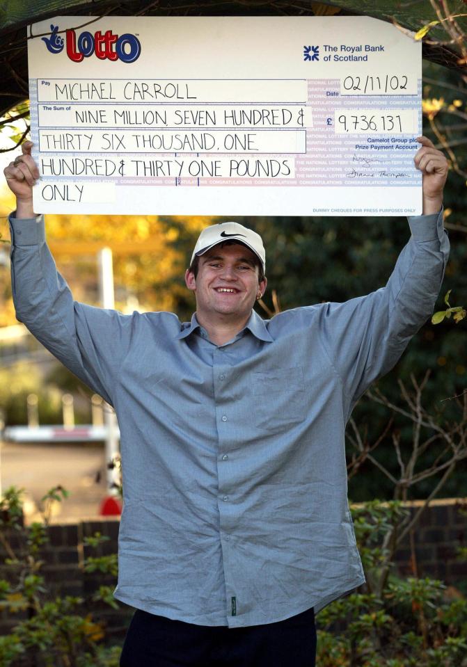  'Lotto lout' Michael hit the headlines in 2002 when he won £9.7m on the National Lottery