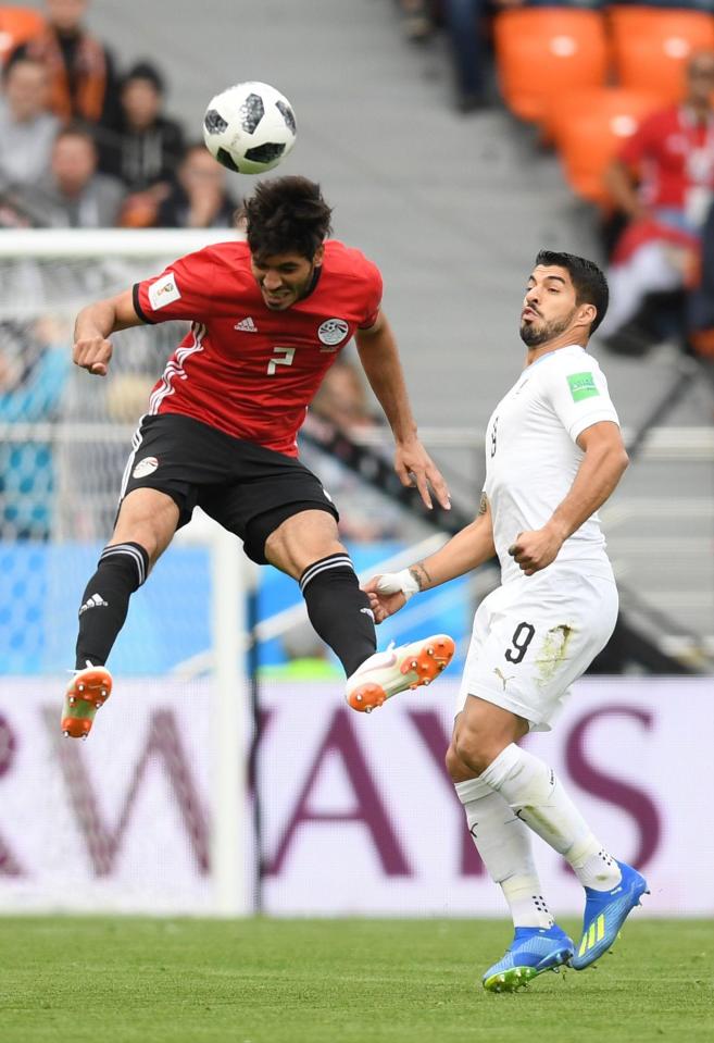  Egypt defender Ali Gabr impressed as he kept out Suarez and Edinson Cavani