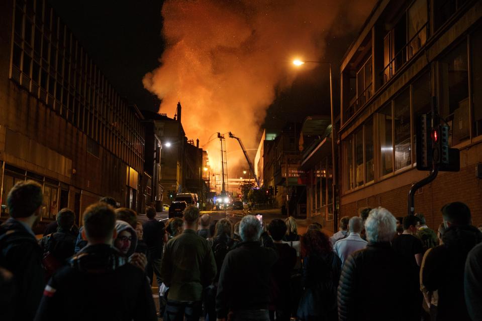  Hundreds of residents were told to flee their homes as they watched the inferno from the street