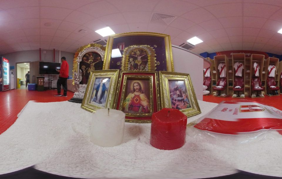 Peru have also set up a shrine in the middle of their changing room