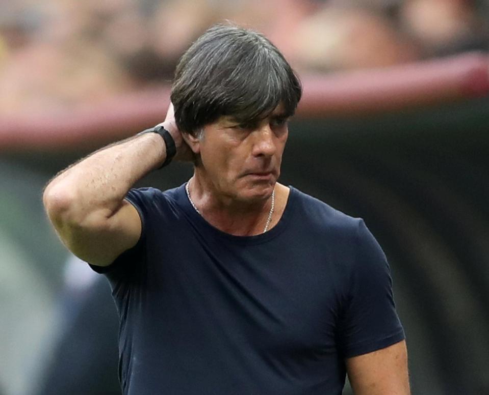  Germany boss Joachim Low was feeling the pressure on the sidelines