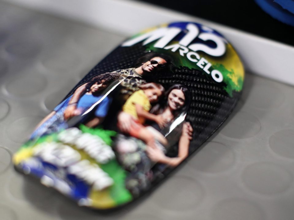 Marcele is yet another World Cup star to show-off personalised shinpads