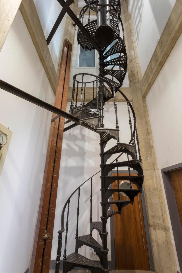  An original feature of the tower is this central staircase