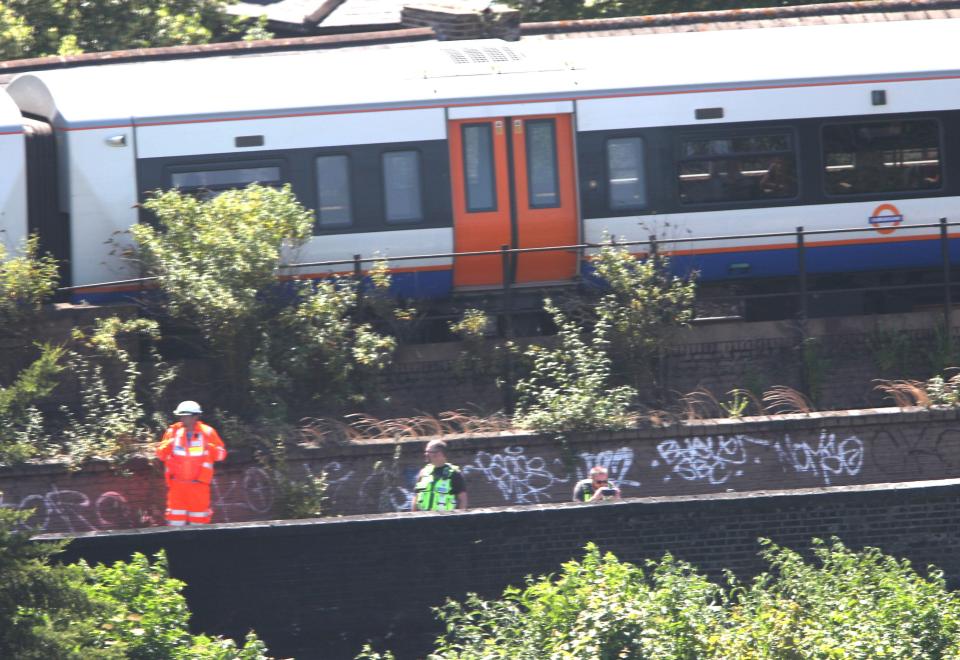  Police activity on a railway track near Loughborough Junction railway station, close to Brixton in south London