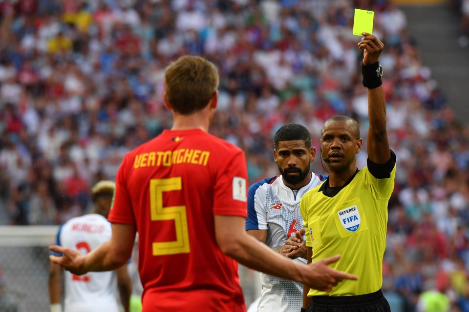 Jan Vertonghen was one of three Belgium players to get a yellow card against Panama