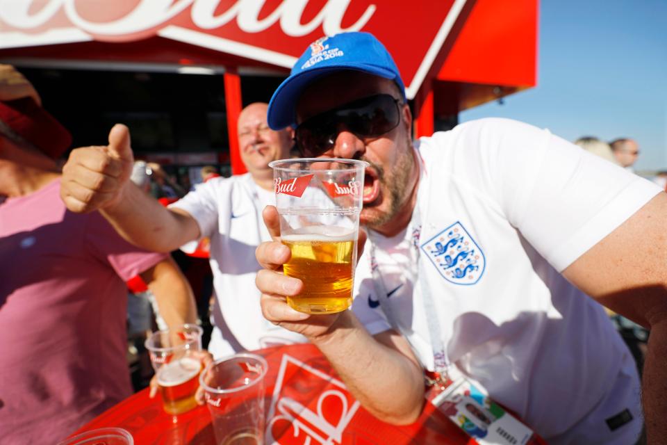  This England fan seems to be happy with a win in the side's first match