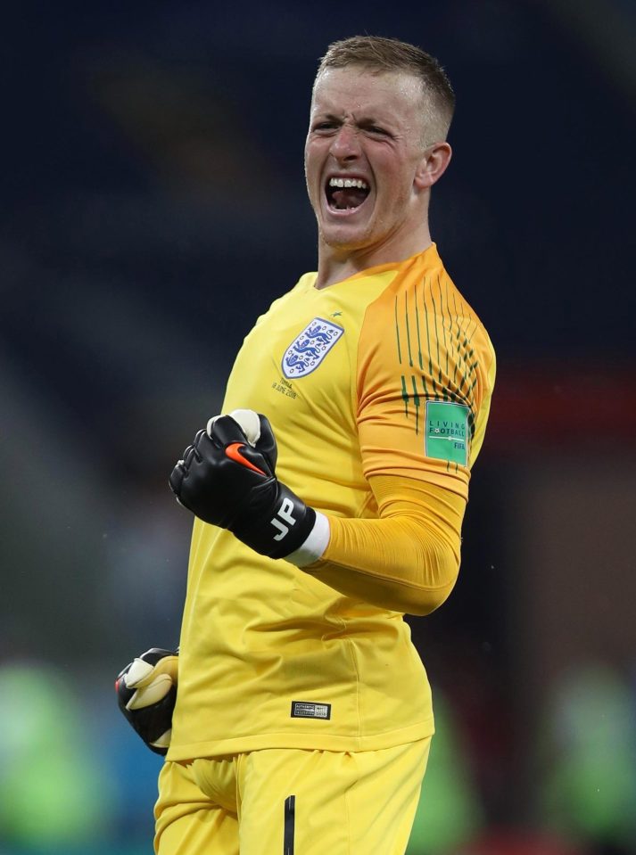  Jordan Pickford punched the air after England deservedly took the lead