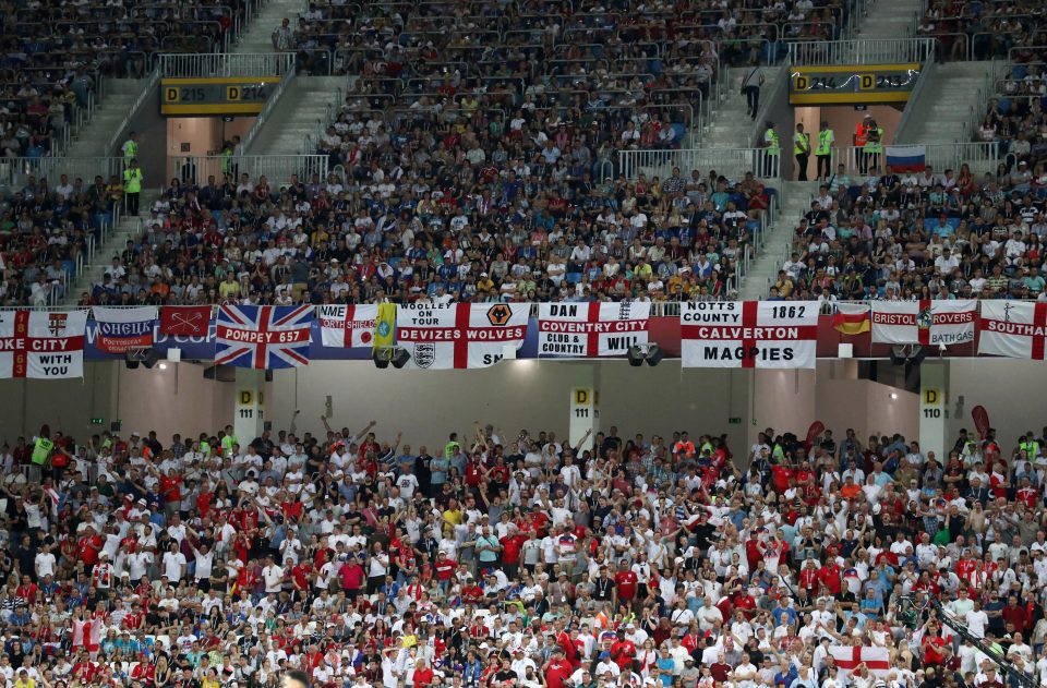  England fans were thrilled with their side's flying start in Volgograd