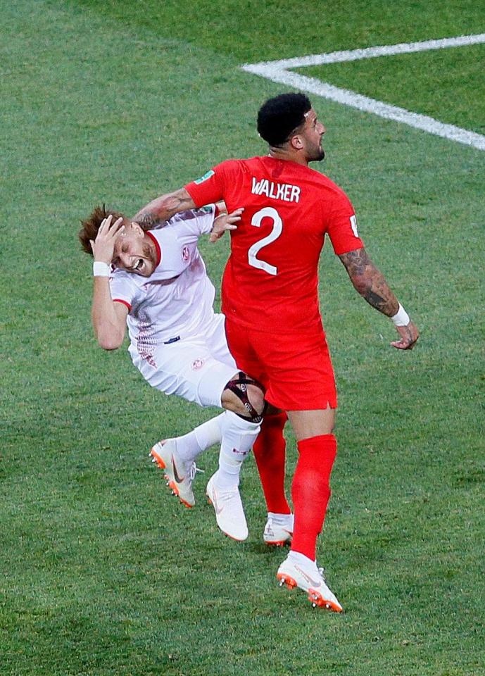  Kyle Walker gave away a soft penalty after swinging an arm in the box