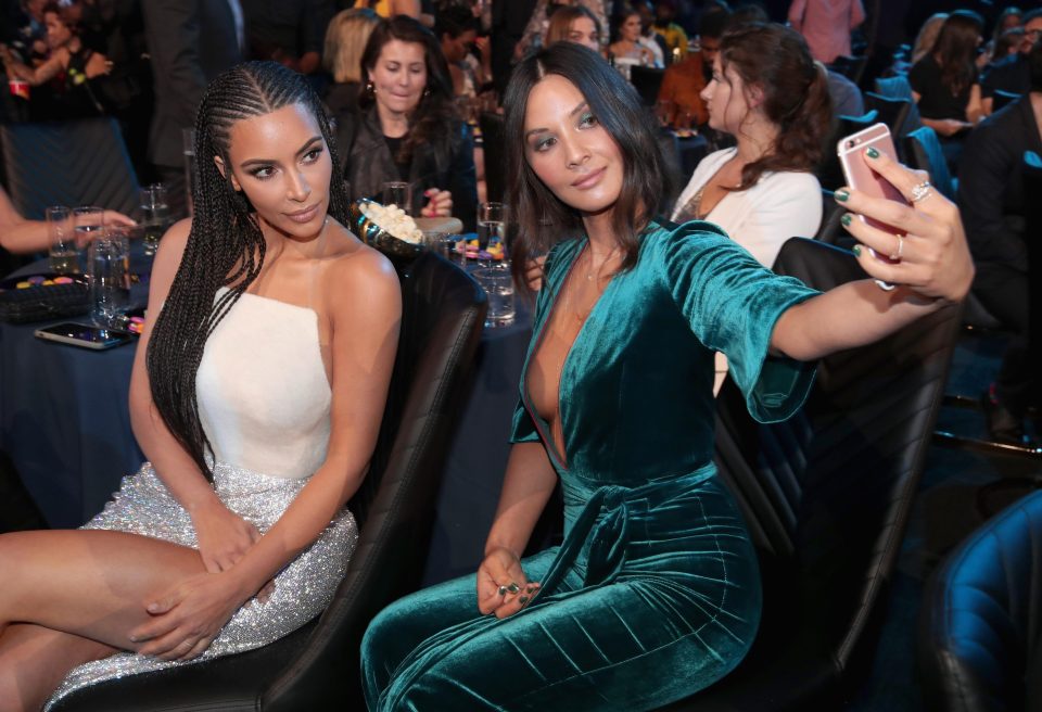  Kim was taking selfies just last week with actress Olivia Munn