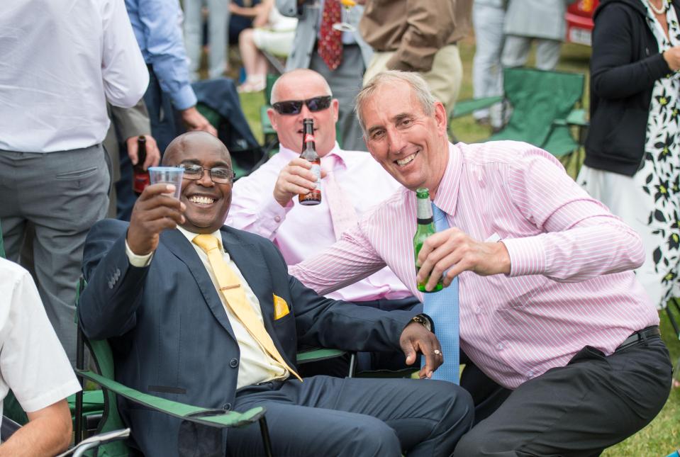  Friends toast as they prepare to enjoy themselves as Royal Ascot