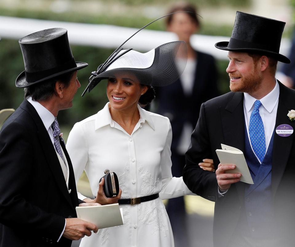  Meghan dazzles at her first Ascot wearing another Givenchy outfit - carrying yet another clutch bag