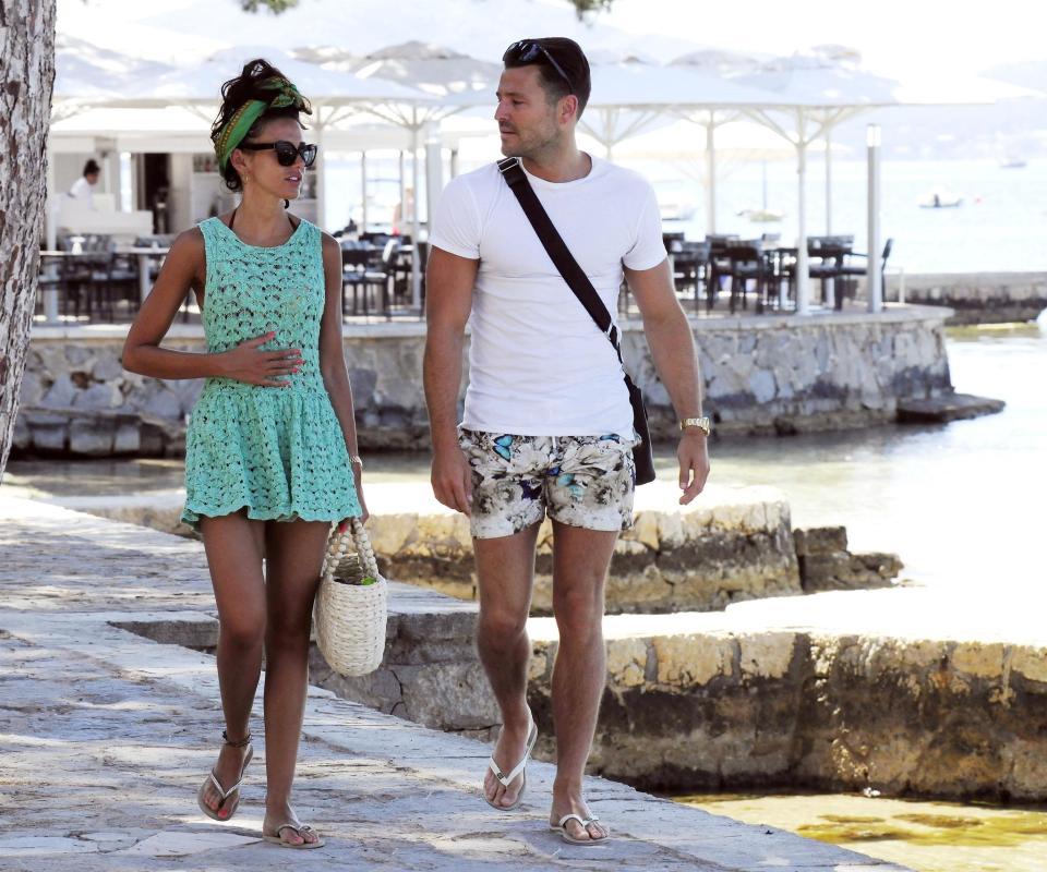  Michelle dressed to impress in a mint green dress as she stepped out in Majorca yesterday