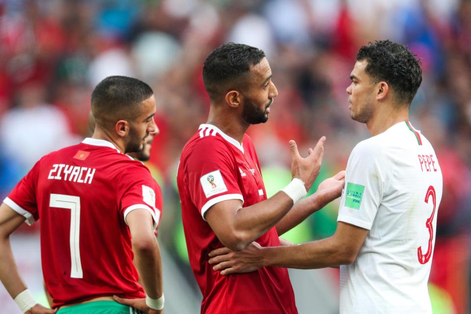  Morocco felt Pepe should have conceded a free-kick in the build-up to Cristiano Ronaldo's goal