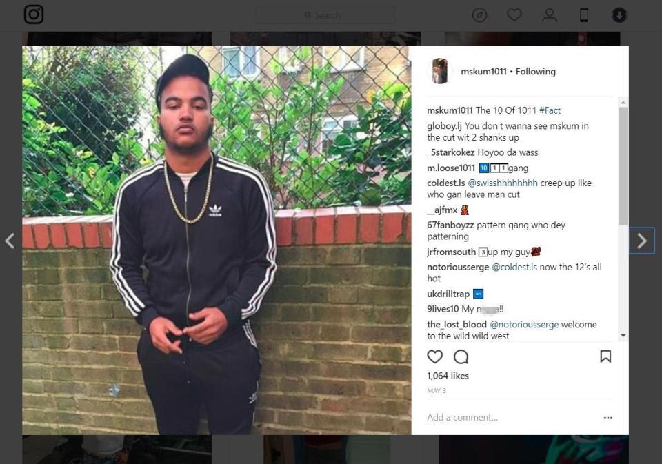 The Instagram account shows other photos of the rapper from before his arrest