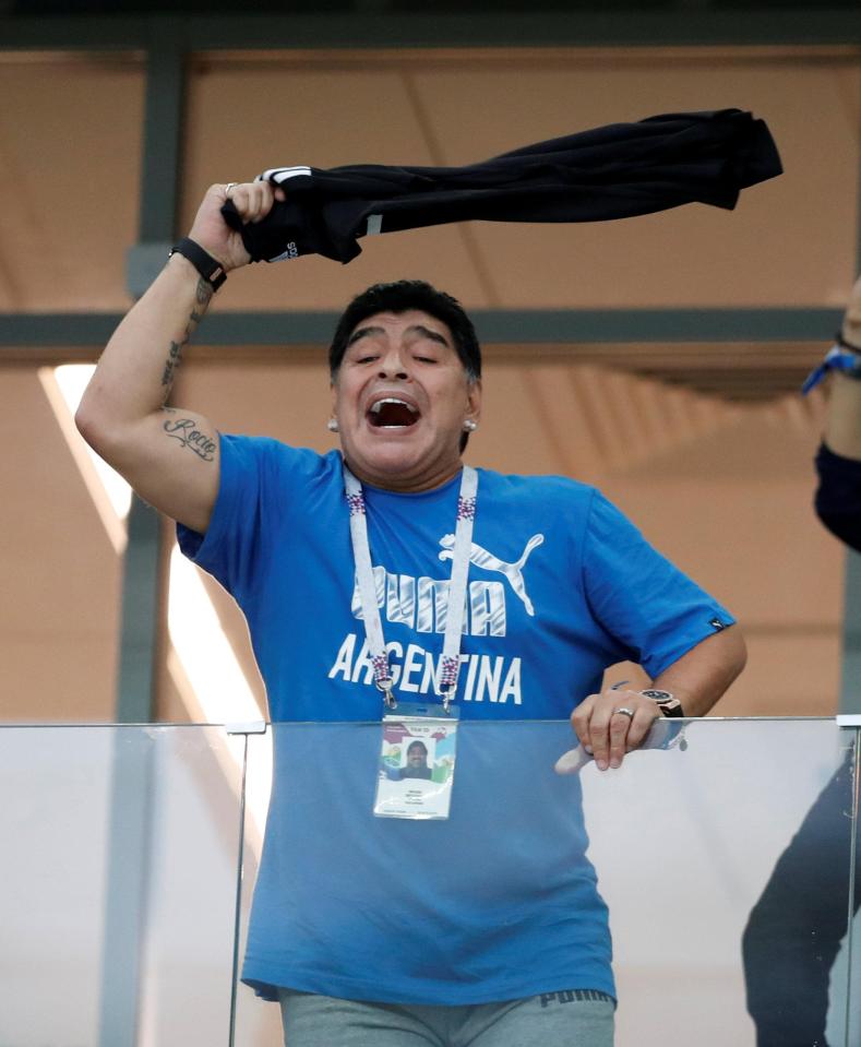  The World Cup winner swung a Lionel Messi shirt over his head while dancing